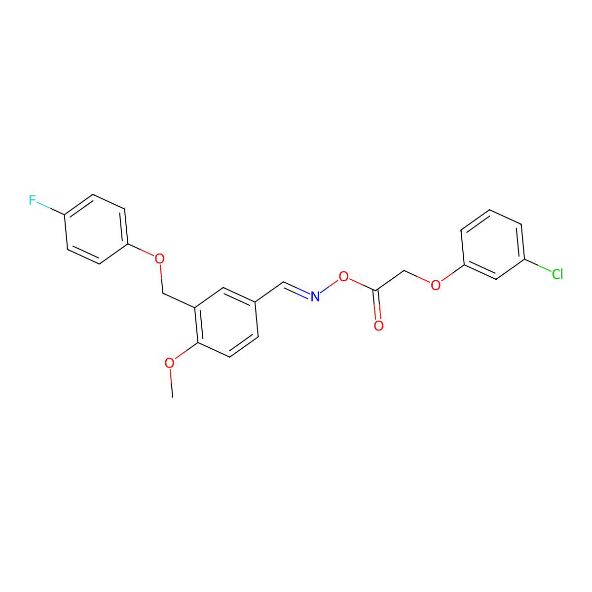 [[3-[(4-Fluorophenoxy)methyl]-4-methoxyphenyl]methylideneamino] 2-(3-chlorophenoxy)acetate molecular structure, CAS 514218-54-3