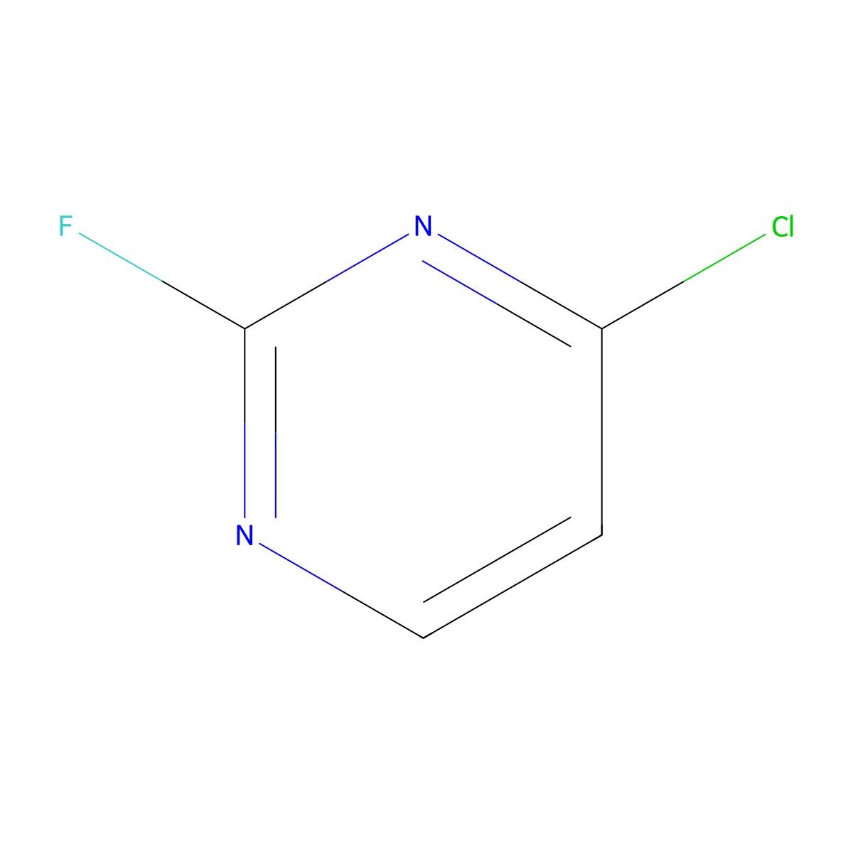 4-Chloro-2-fluoropyrimidine molecular structure, CAS 51422-00-5
