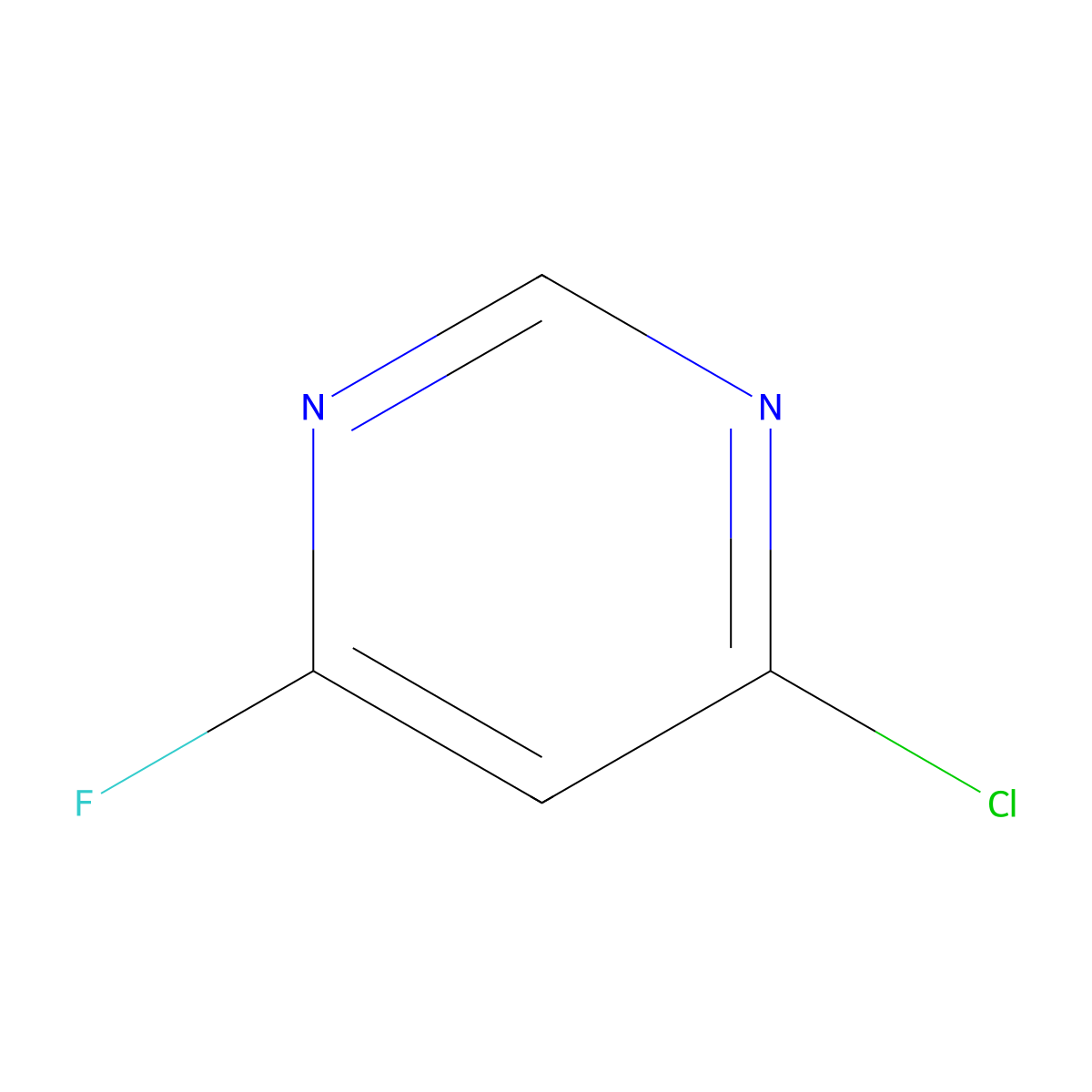4-Chloro-6-fluoropyrimidine molecular structure, CAS 51422-01-6