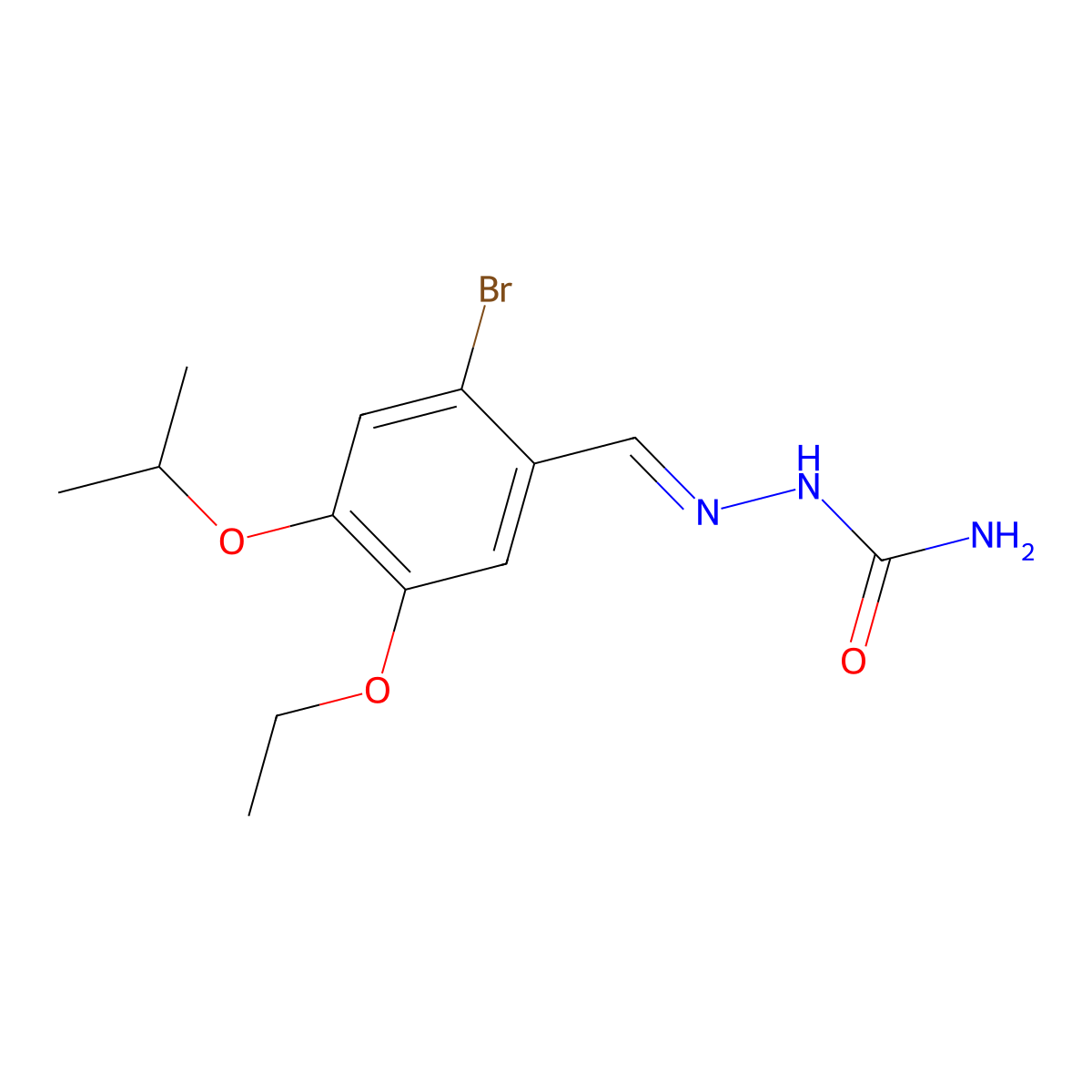 [(2-Bromo-5-ethoxy-4-propan-2-yloxyphenyl)methylideneamino]urea molecular structure, CAS 514220-00-9