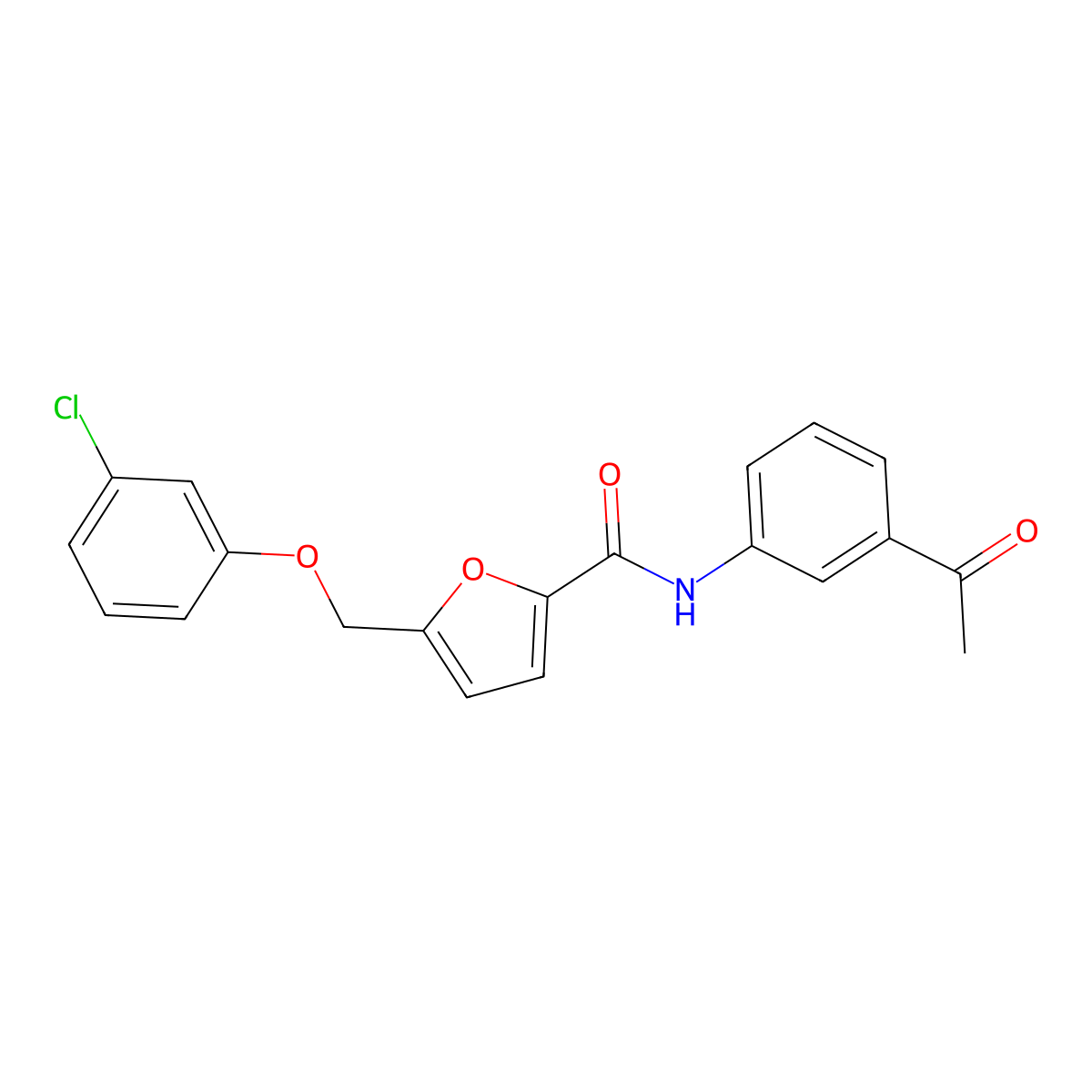 N-(3-acetylphenyl)-5-[(3-chlorophenoxy)methyl]furan-2-carboxamide molecular structure, CAS 514220-24-7