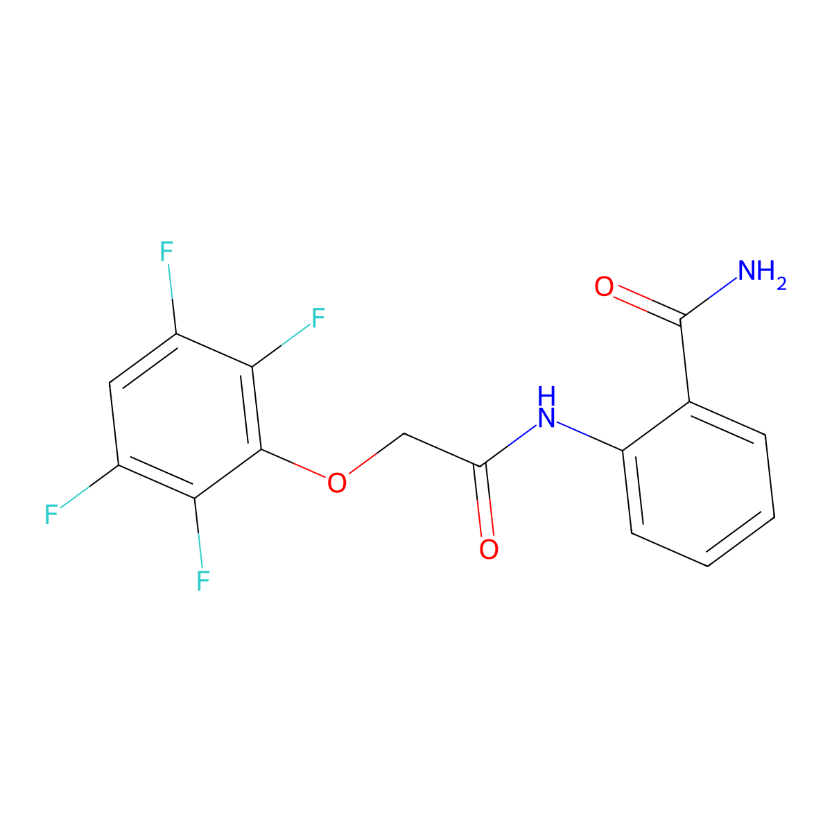 2-{[(2,3,5,6-Tetrafluorophenoxy)acetyl]amino}benzamide molecular structure, CAS 514220-33-8