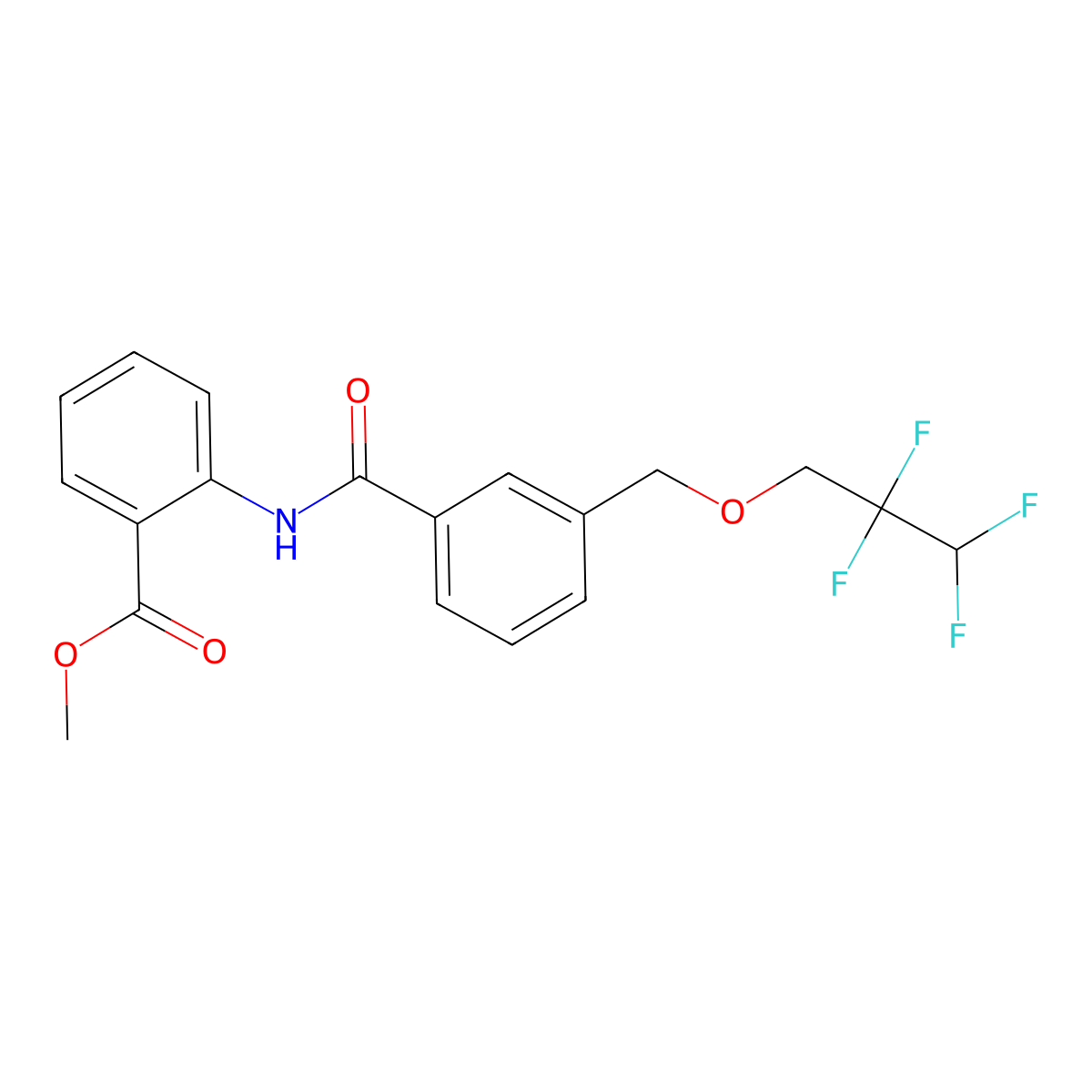 Methyl 2-({3-[(2,2,3,3-tetrafluoropropoxy)methyl]benzoyl}amino)benzoate molecular structure, CAS 514220-71-4