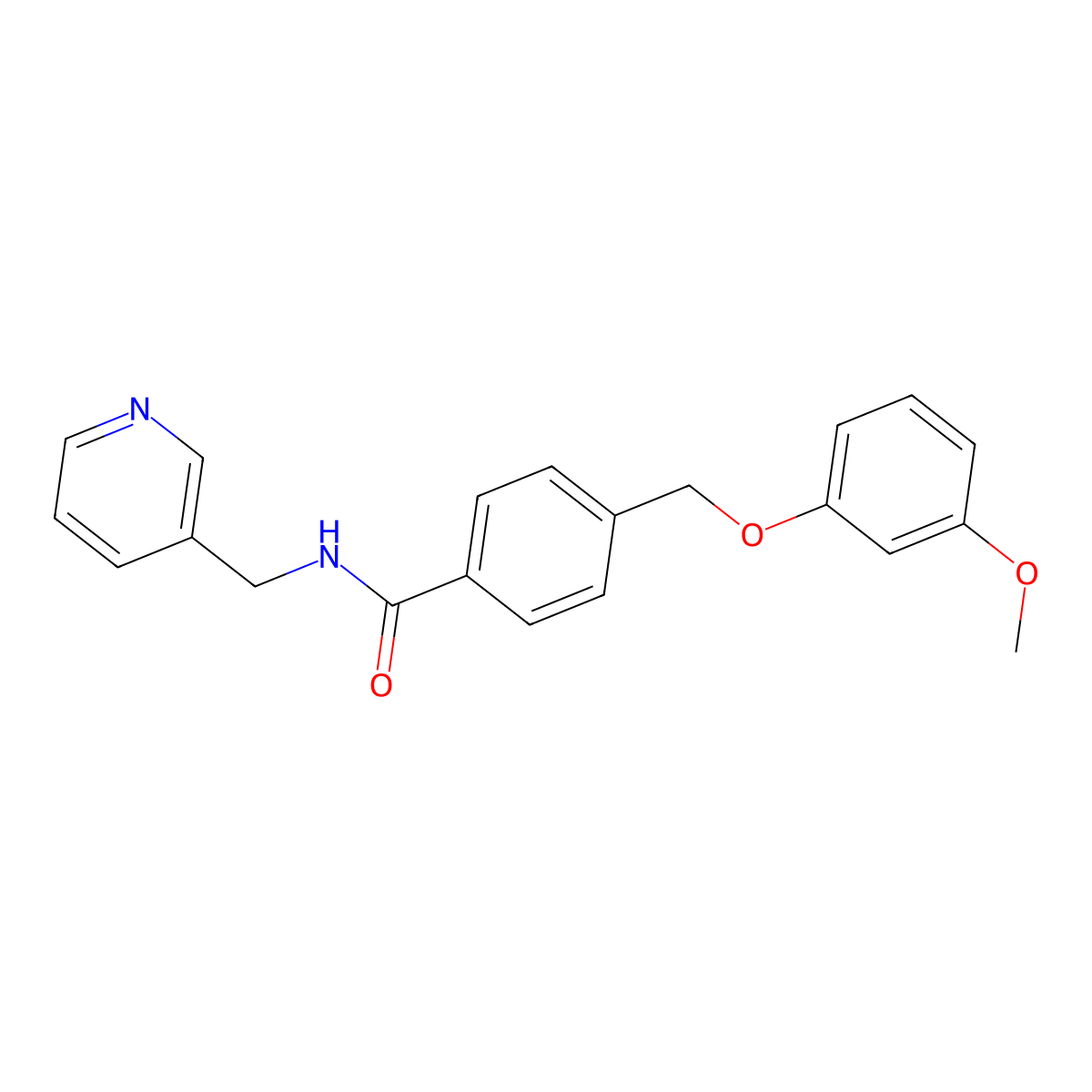 4-[(3-methoxyphenoxy)methyl]-N-(pyridin-3-ylmethyl)benzamide molecular structure, CAS 514220-77-0
