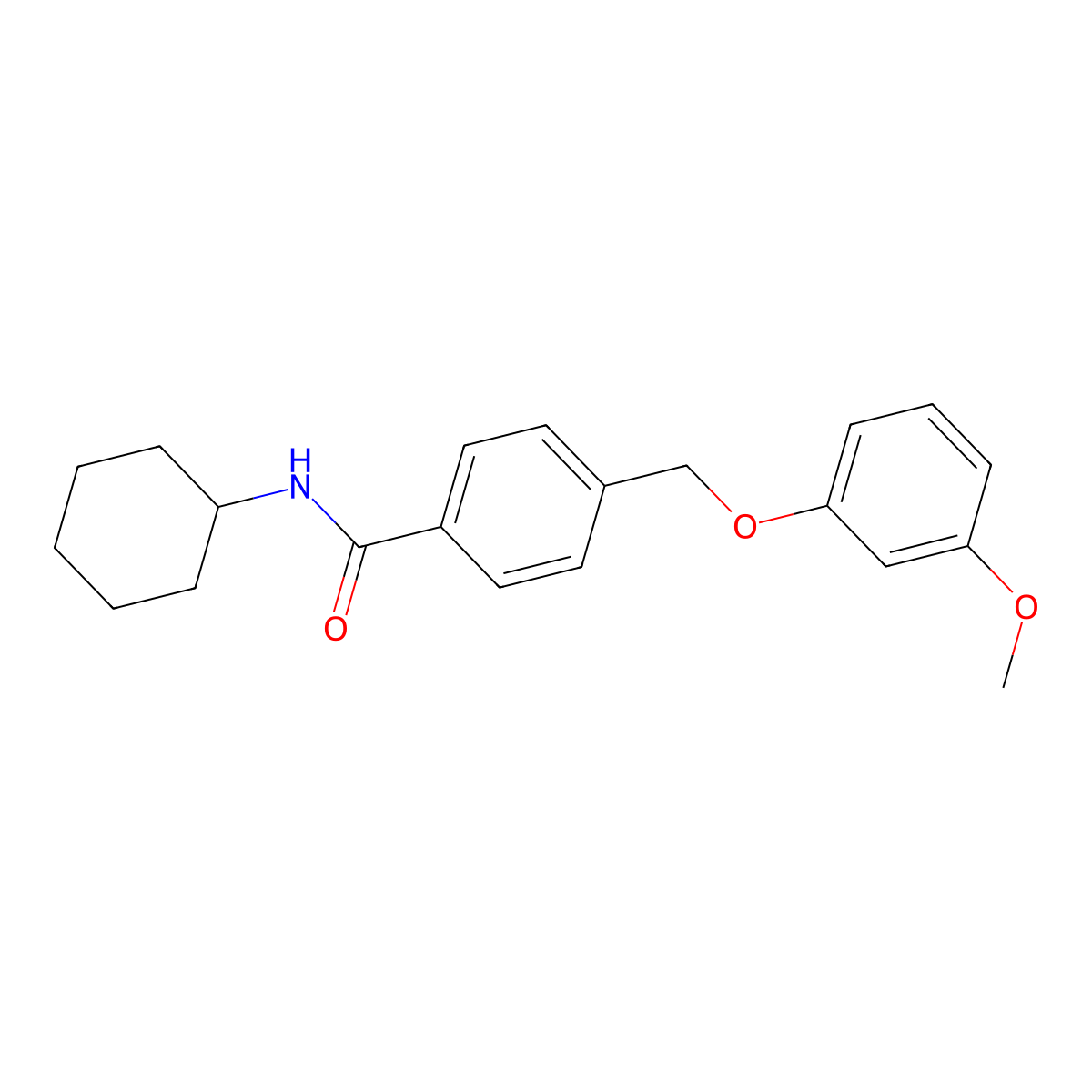 N-cyclohexyl-4-[(3-methoxyphenoxy)methyl]benzamide molecular structure, CAS 514220-79-2