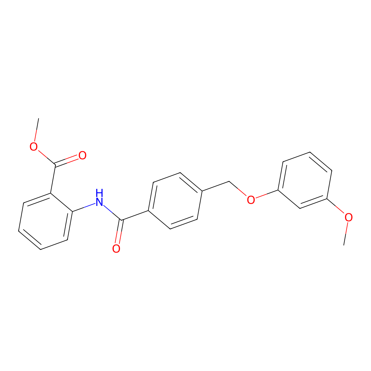 Methyl 2-({4-[(3-methoxyphenoxy)methyl]benzoyl}amino)benzoate molecular structure, CAS 514220-86-1
