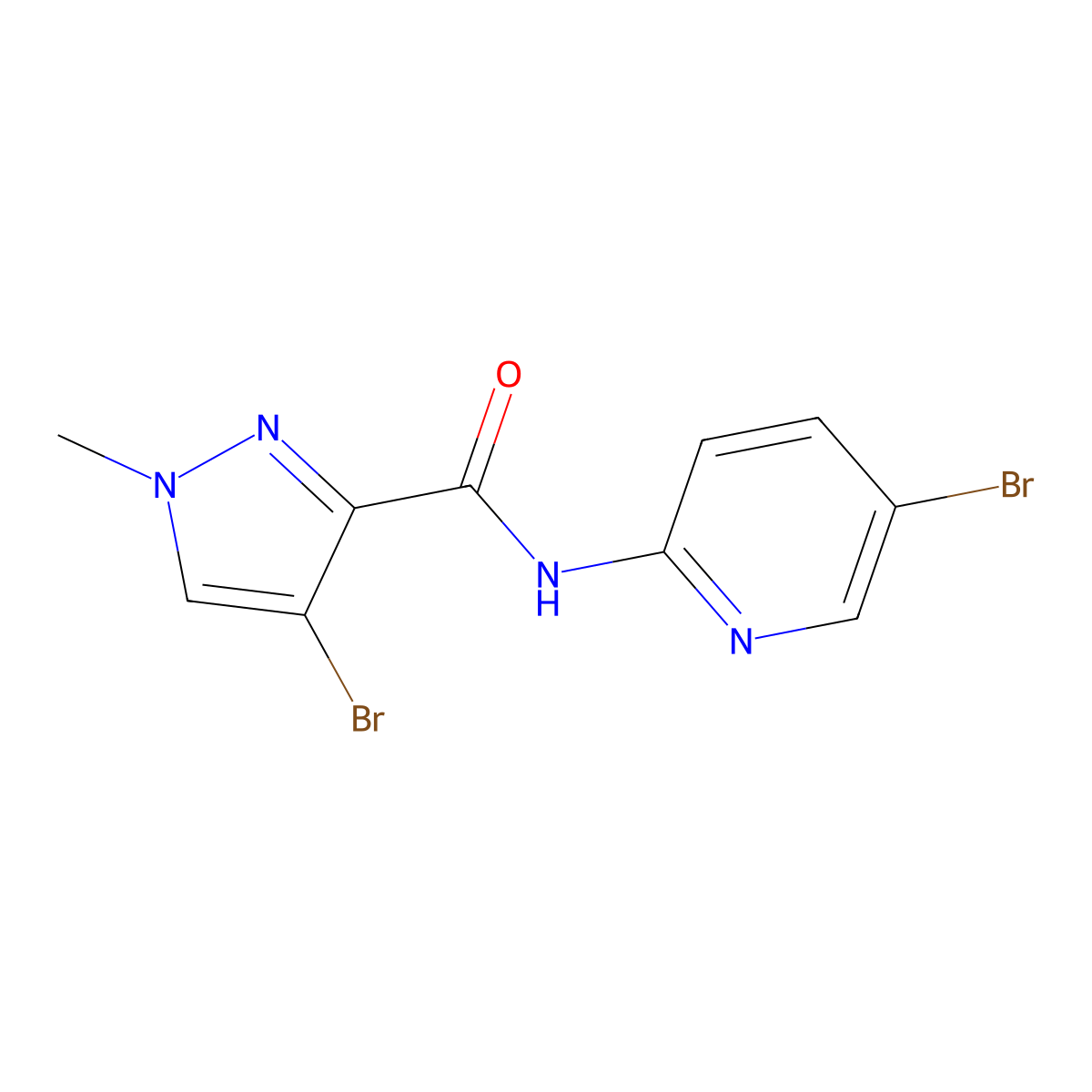 1H-Pyrazole-3-carboxamide, 4-bromo-N-(5-bromo-2-pyridinyl)-1-methyl- molecular structure, CAS 514221-08-0