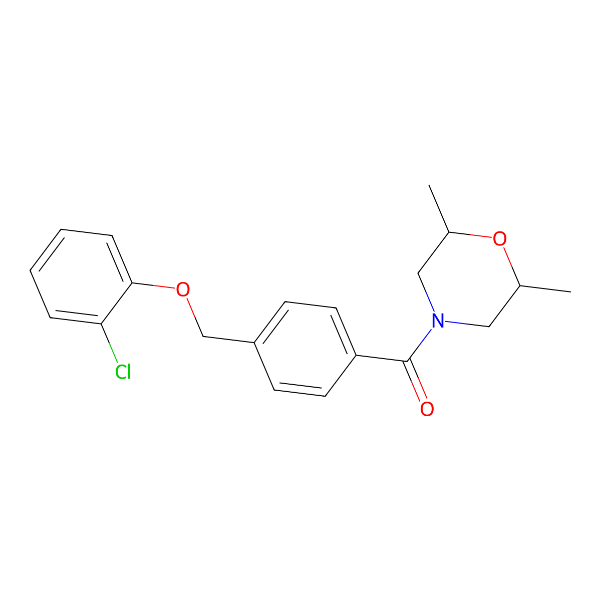 [4-[(2-Chlorophenoxy)methyl]phenyl]-(2,6-dimethylmorpholin-4-yl)methanone molecular structure, CAS 514221-09-1