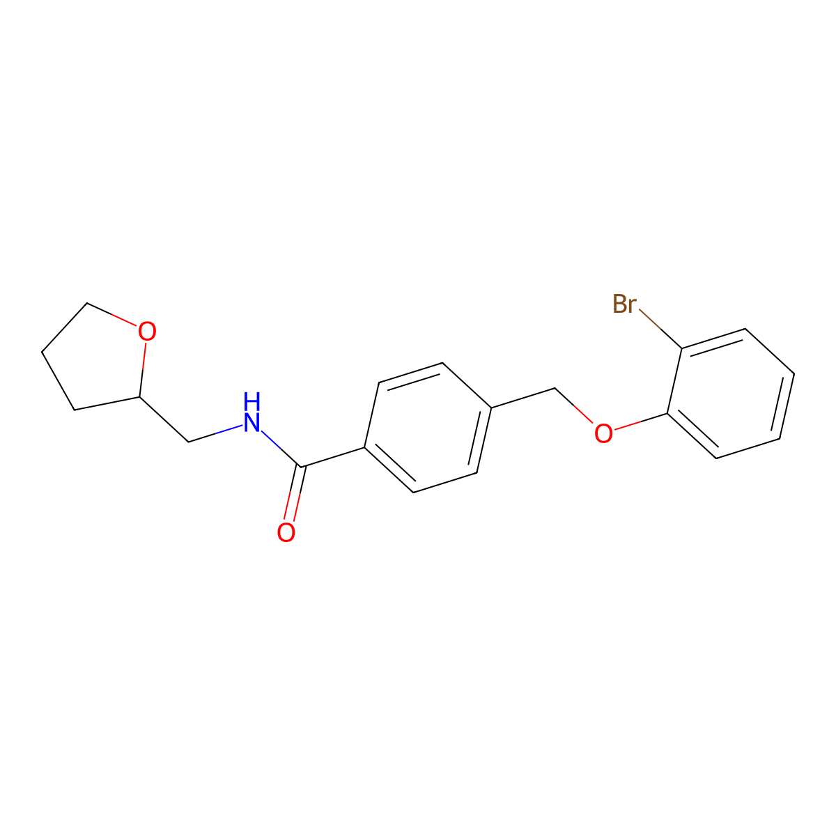 4-[(2-bromophenoxy)methyl]-N-(oxolan-2-ylmethyl)benzamide molecular structure, CAS 514221-18-2