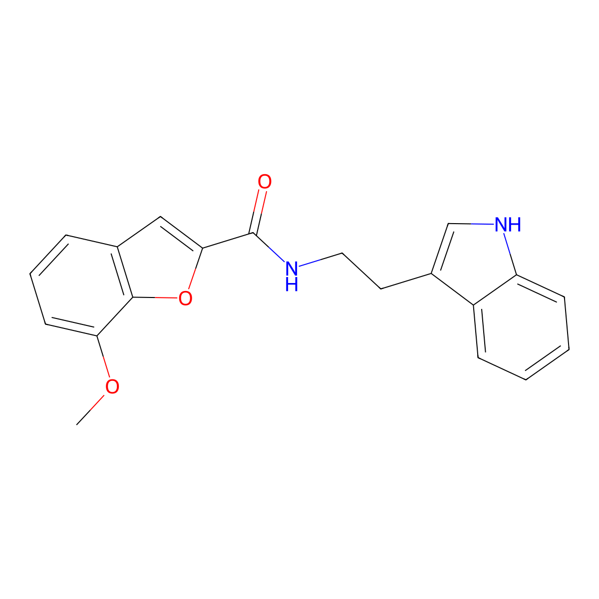N-[2-(1H-indol-3-yl)ethyl]-7-methoxy-1-benzofuran-2-carboxamide molecular structure, CAS 514221-94-4