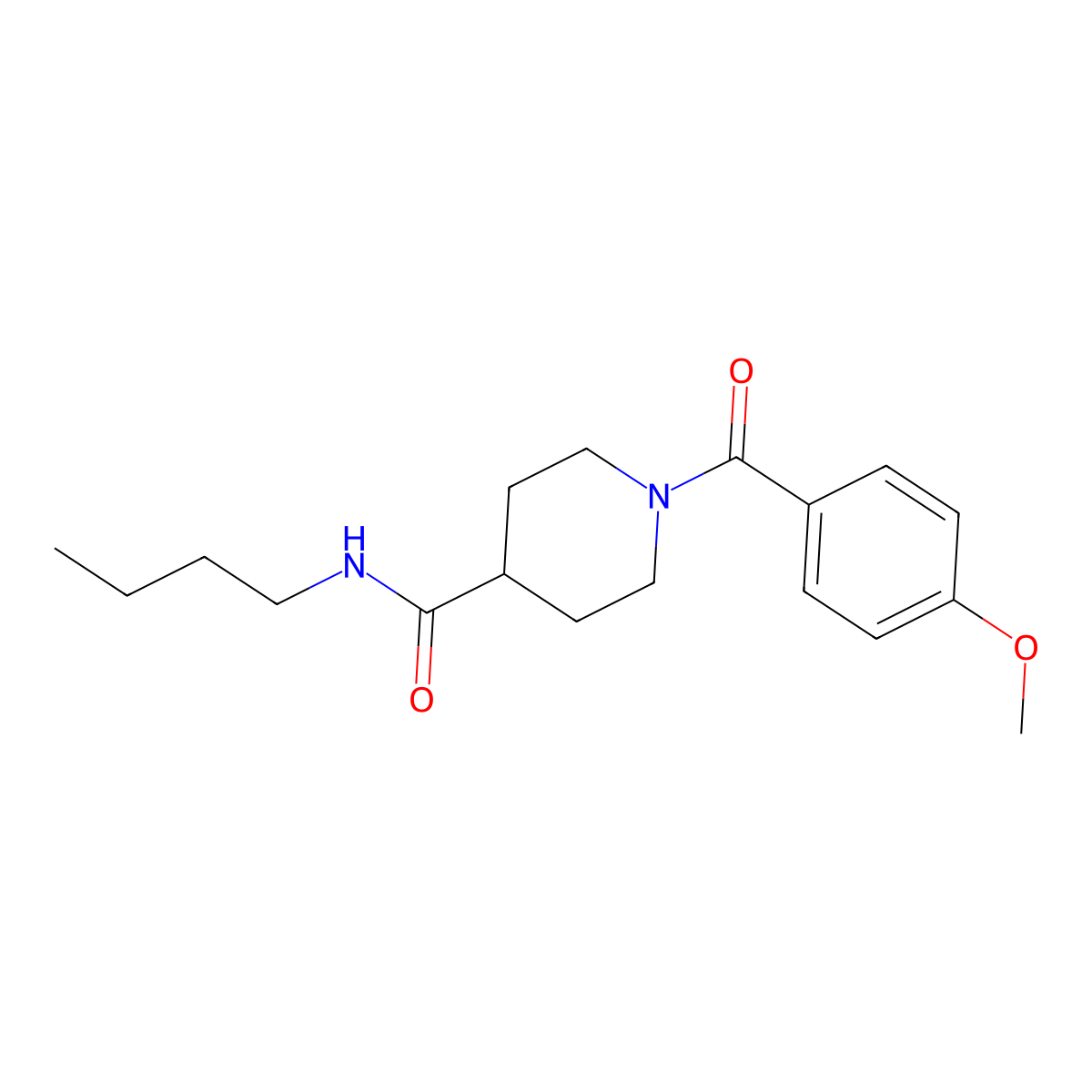 N-butyl-1-(4-methoxybenzoyl)piperidine-4-carboxamide molecular structure, CAS 514222-01-6