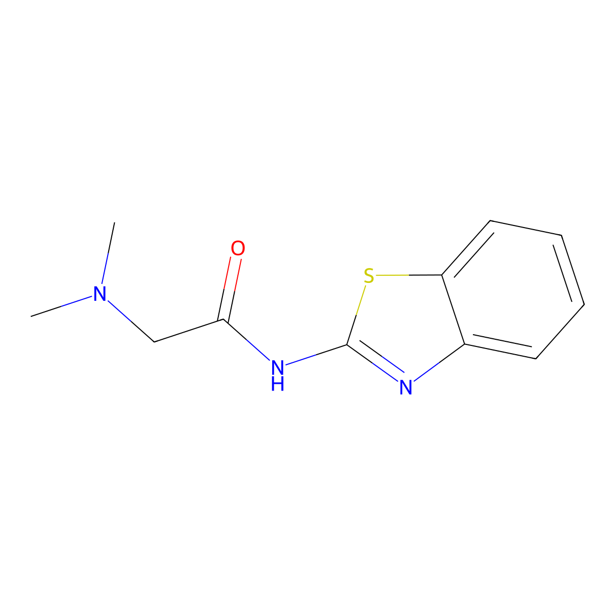 N-benzothiazol-2-yl-2-(dimethylamino)acetamide molecular structure, CAS 51423-90-6