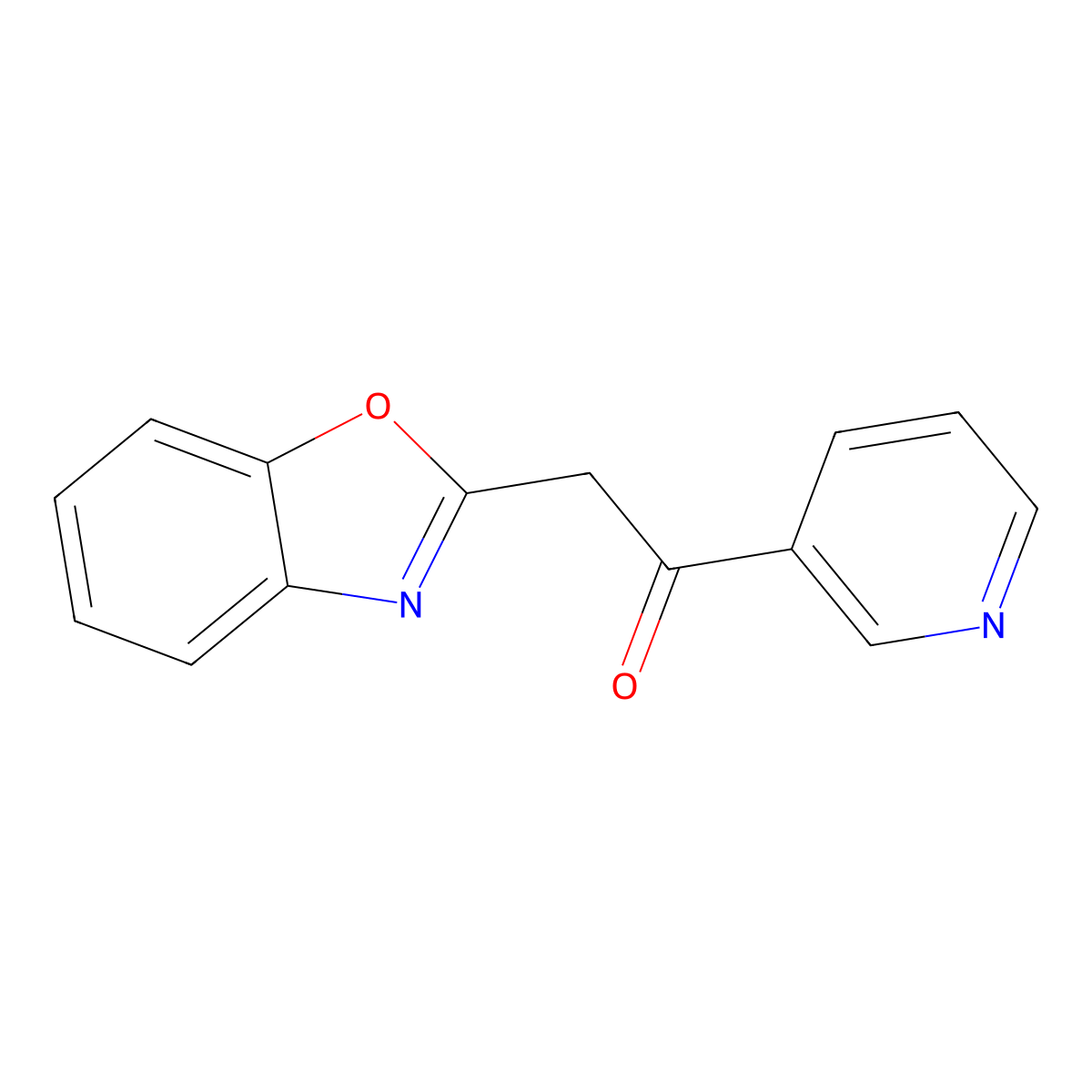 2-(1,3-Benzoxazol-2-yl)-1-(pyridin-3-yl)ethan-1-one molecular structure, CAS 51425-13-9