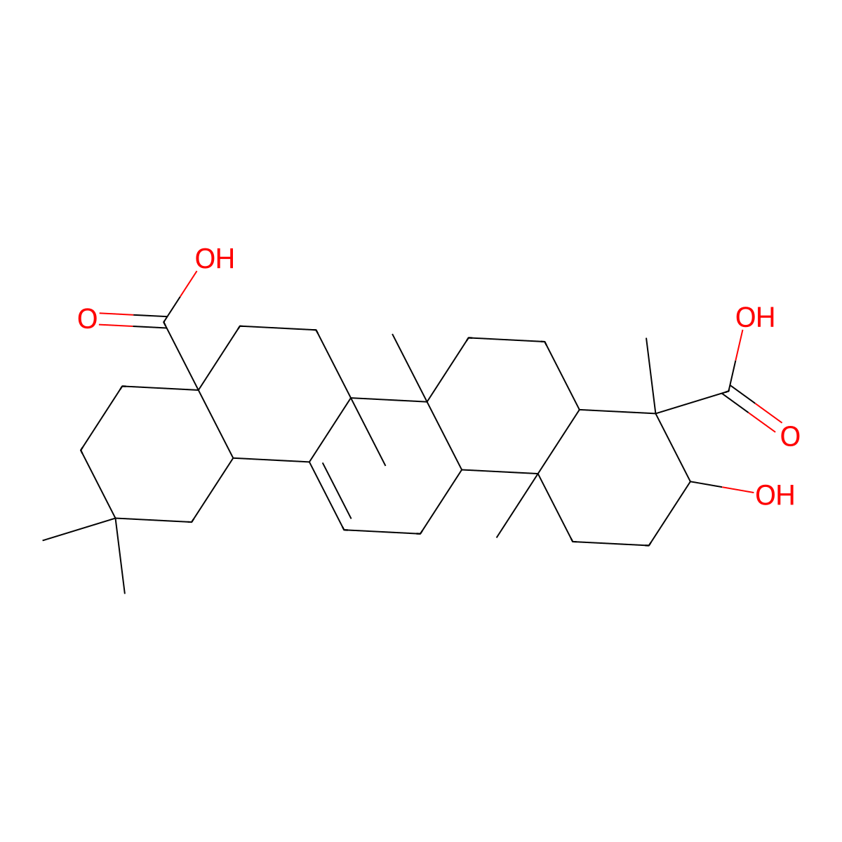 Gypsogenic acid molecular structure, CAS 5143-05-5