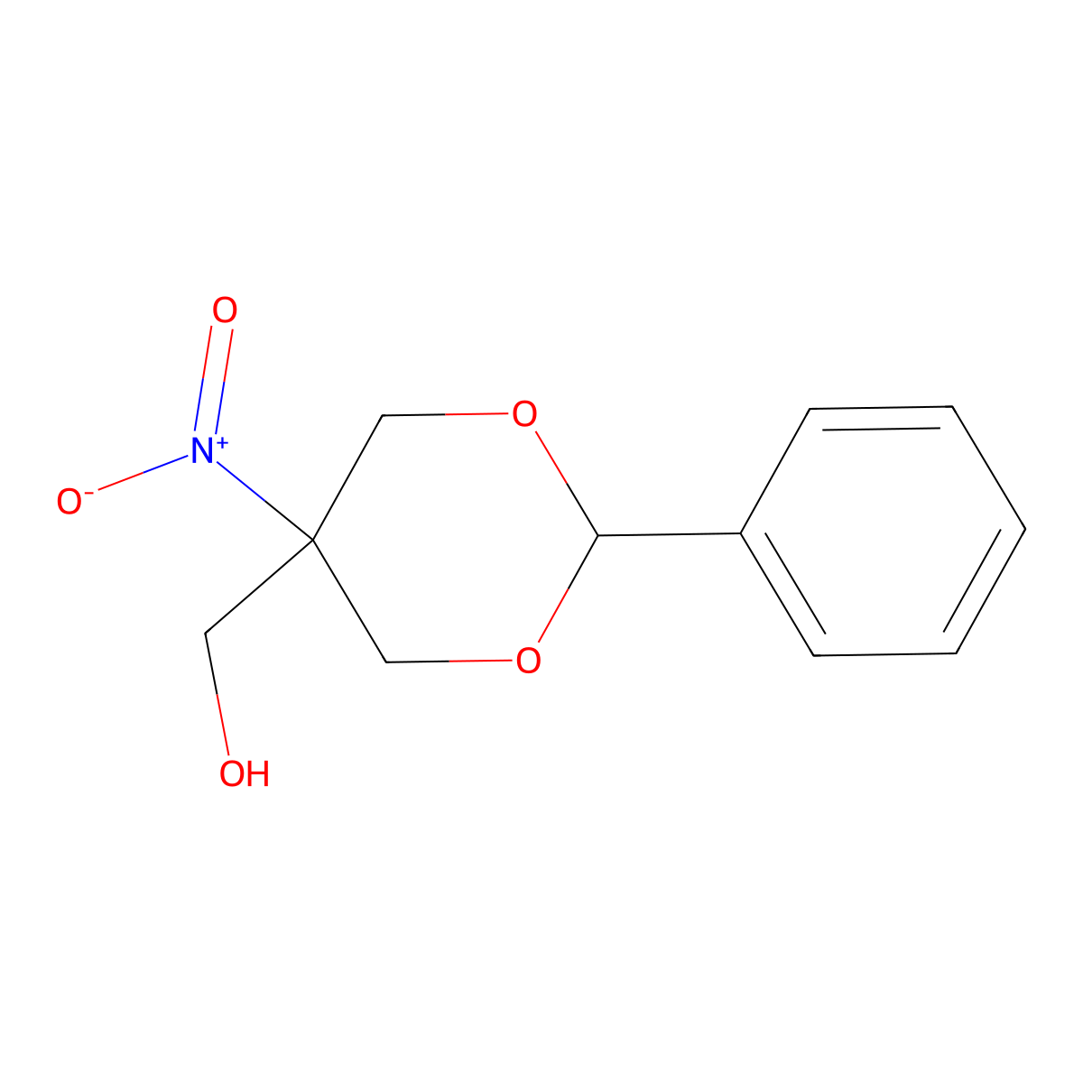 (5-Nitro-2-phenyl-1,3-dioxan-5-yl)methanol molecular structure, CAS 51430-71-8