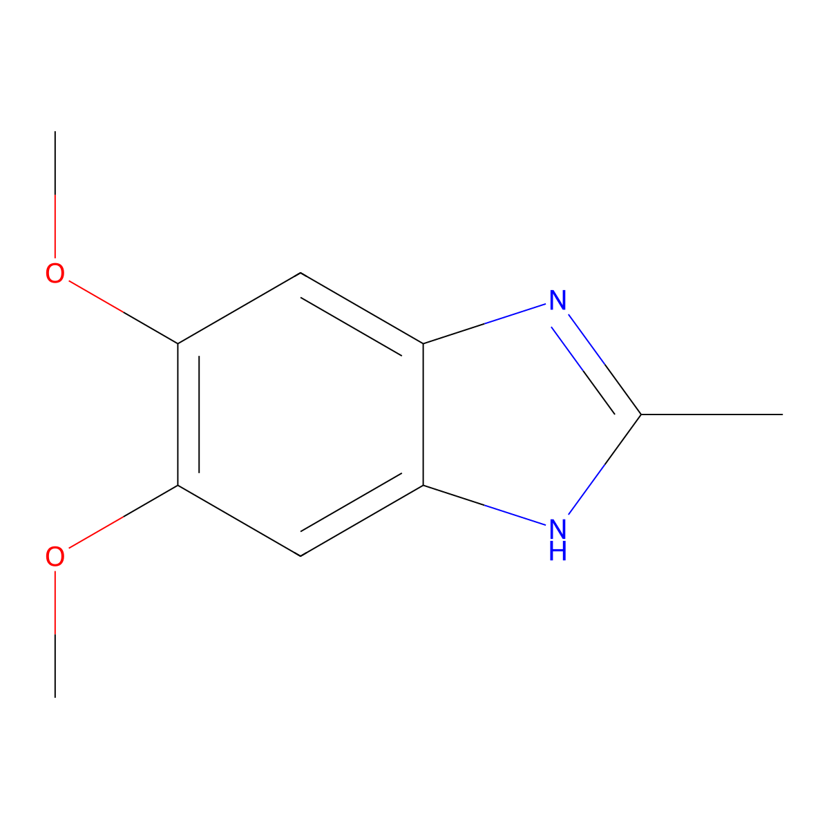 5,6-dimethoxy-2-methyl-1H-benzo[d]imidazole molecular structure, CAS 51437-32-2