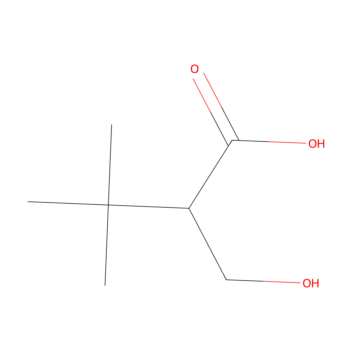 2-(Hydroxymethyl)-3,3-dimethylbutanoic acid molecular structure, CAS 51439-23-7
