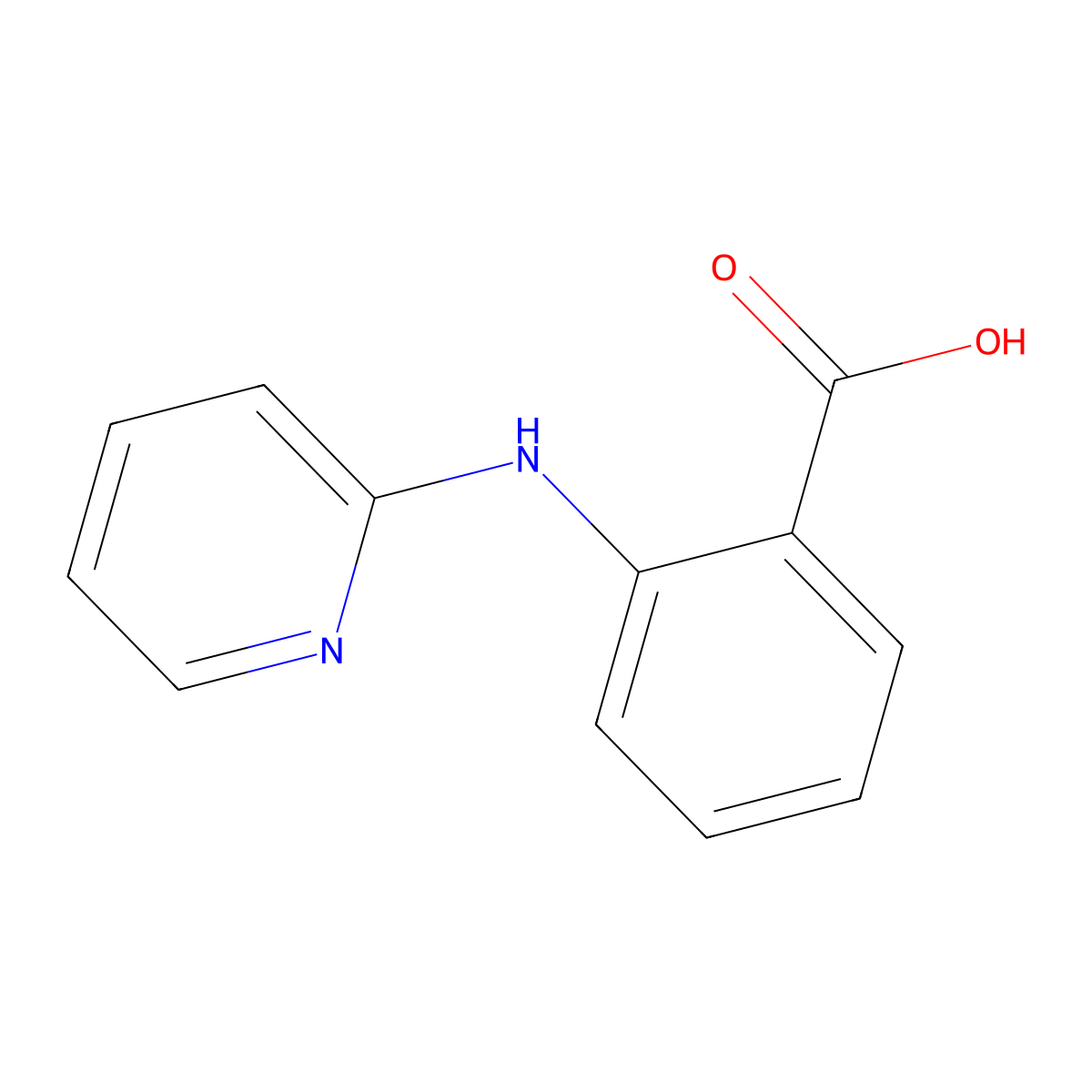 2-(Pyridin-2-ylamino)-benzoic acid molecular structure, CAS 51440-34-7