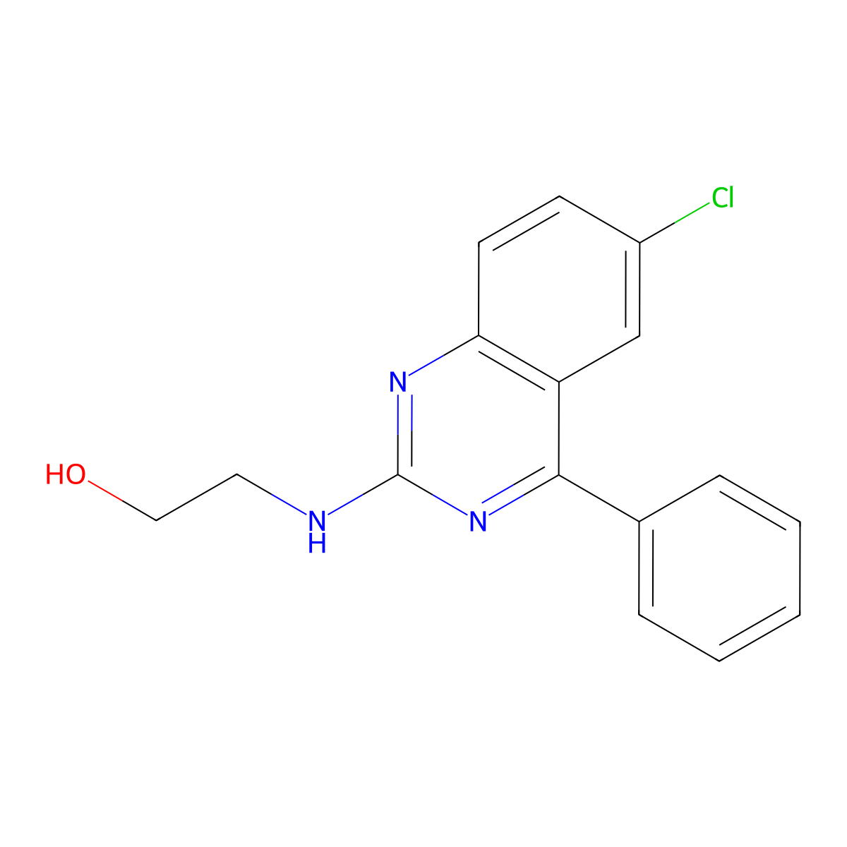 2-[(6-Chloro-4-phenylquinazolin-2-yl)amino]ethanol molecular structure, CAS 51443-53-9