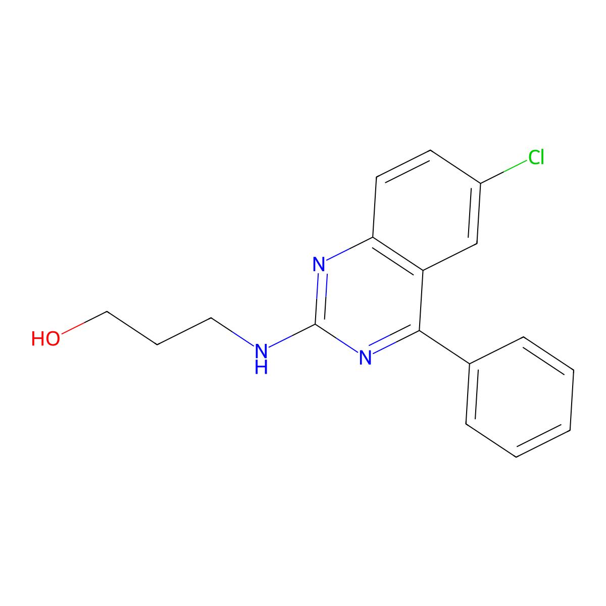 3-[(6-Chloro-4-phenylquinazolin-2-yl)amino]propan-1-ol molecular structure, CAS 51443-54-0