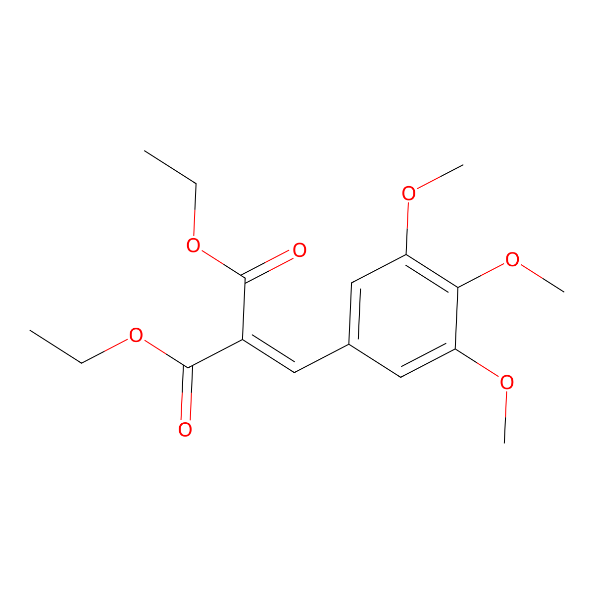Diethyl [(3,4,5-trimethoxyphenyl)methylidene]propanedioate molecular structure, CAS 51444-50-9