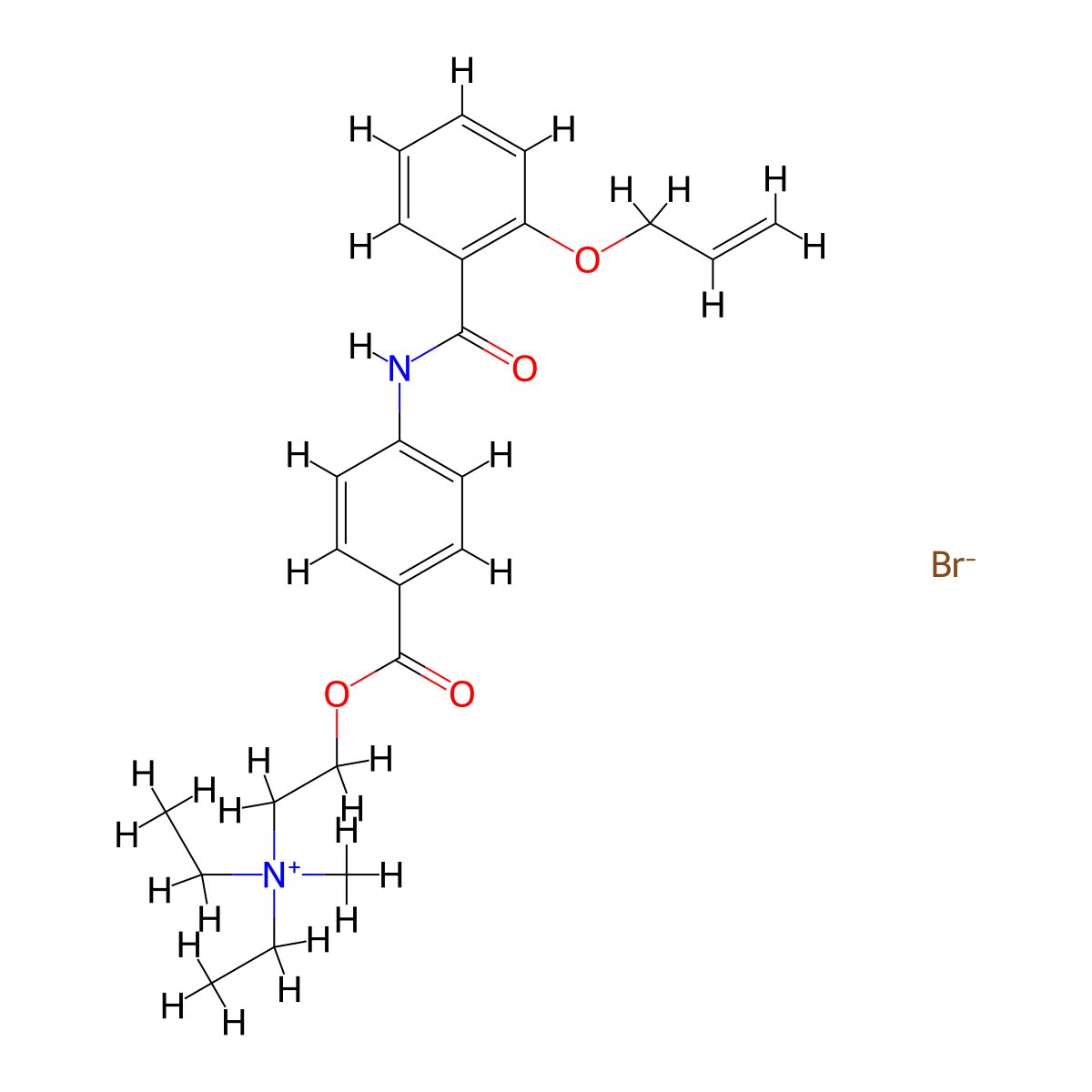 Ammonium, (2-(4-(2-allyloxybenzamido)benzoyloxy)ethyl)diethylmethyl-, bromide molecular structure, CAS 51444-55-4