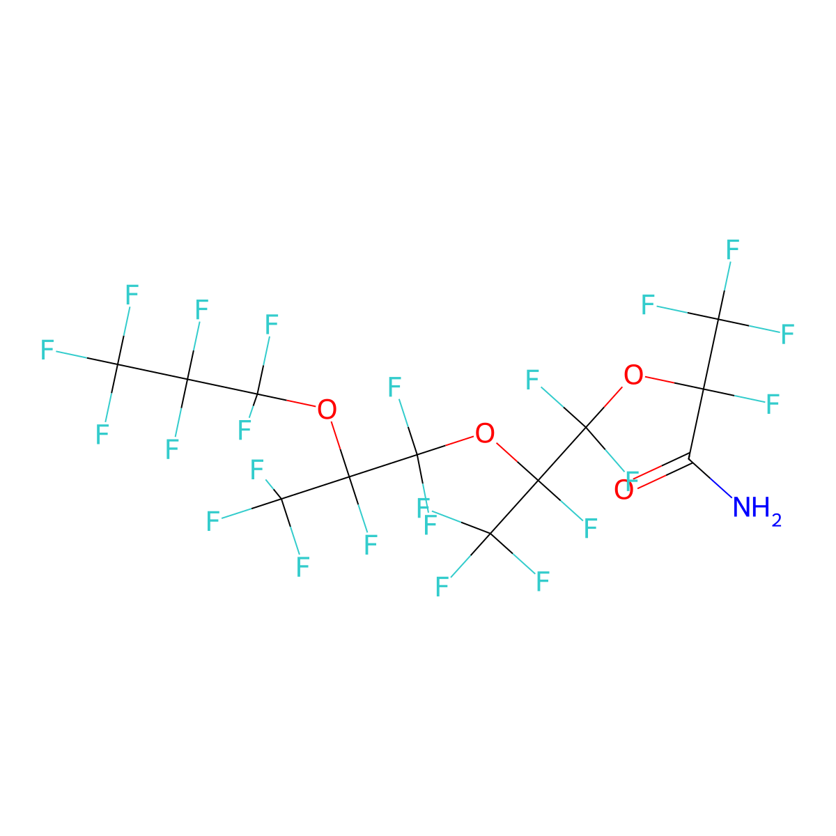 Perfluoro(2,5,8-trimethyl-3,6,9-trioxadodecan)amide molecular structure, CAS 51445-02-4