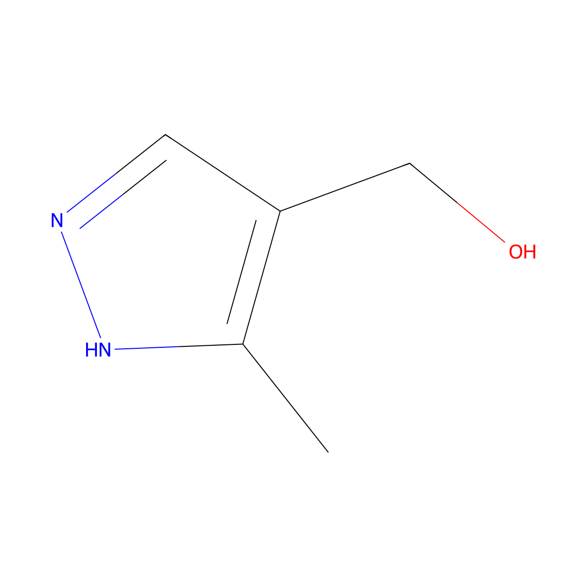 (5-methyl-1H-pyrazol-4-yl)methanol molecular structure, CAS 51445-36-4