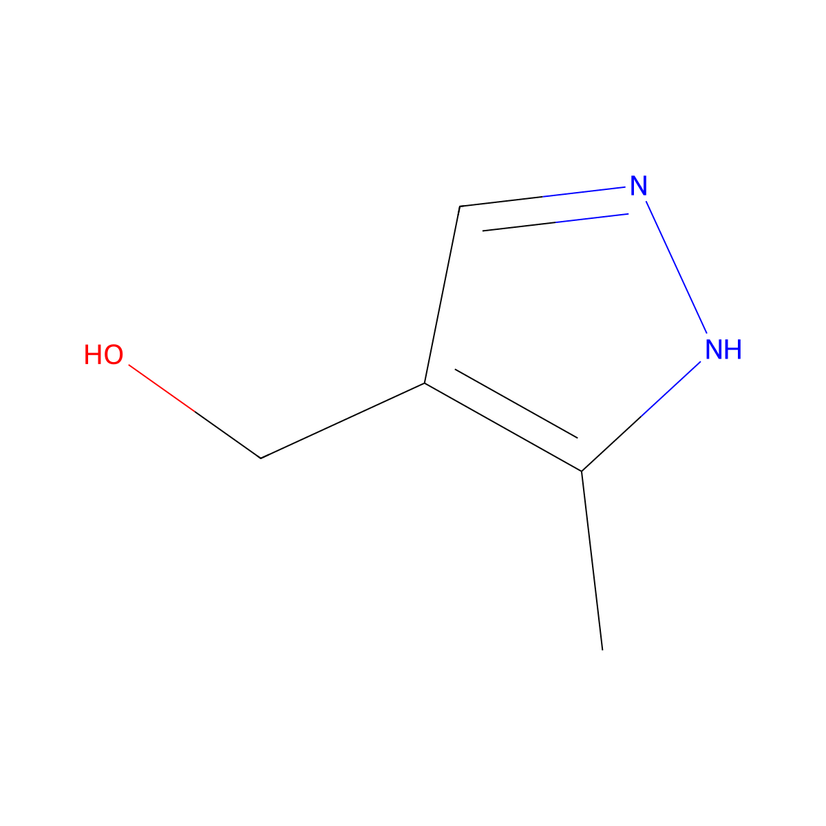 (5-methyl-1H-pyrazol-4-yl)methanol molecular structure, CAS 51445-36-4