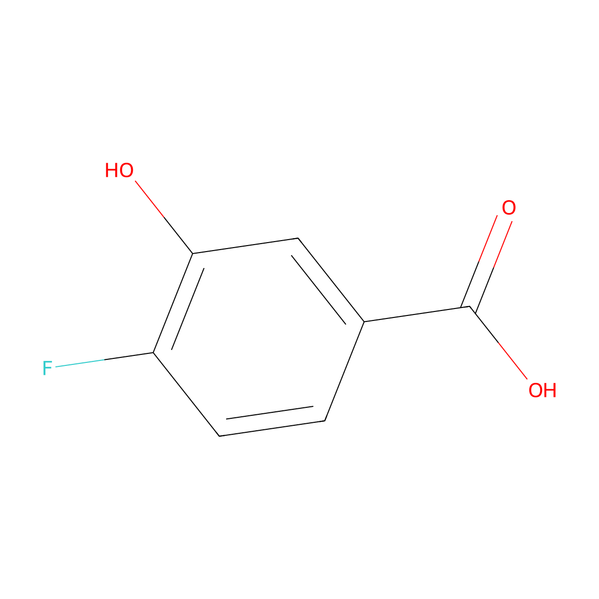 4-Fluoro-3-hydroxybenzoic acid molecular structure, CAS 51446-31-2