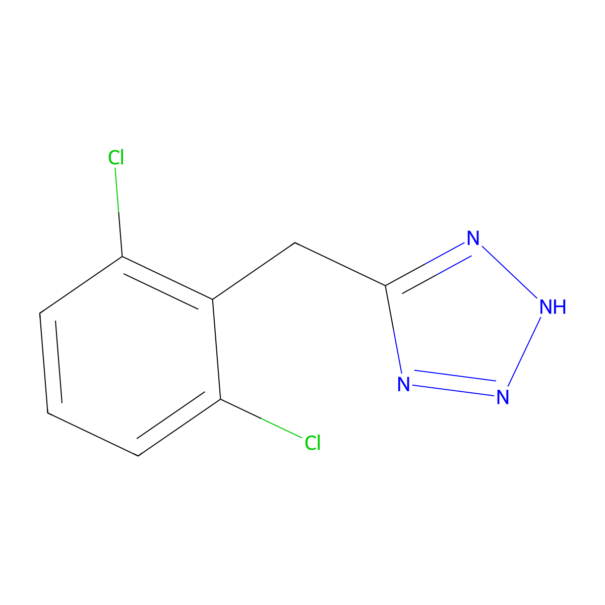 5-[(2,6-dichlorophenyl)methyl]-1H-1,2,3,4-tetrazole molecular structure, CAS 51449-78-6