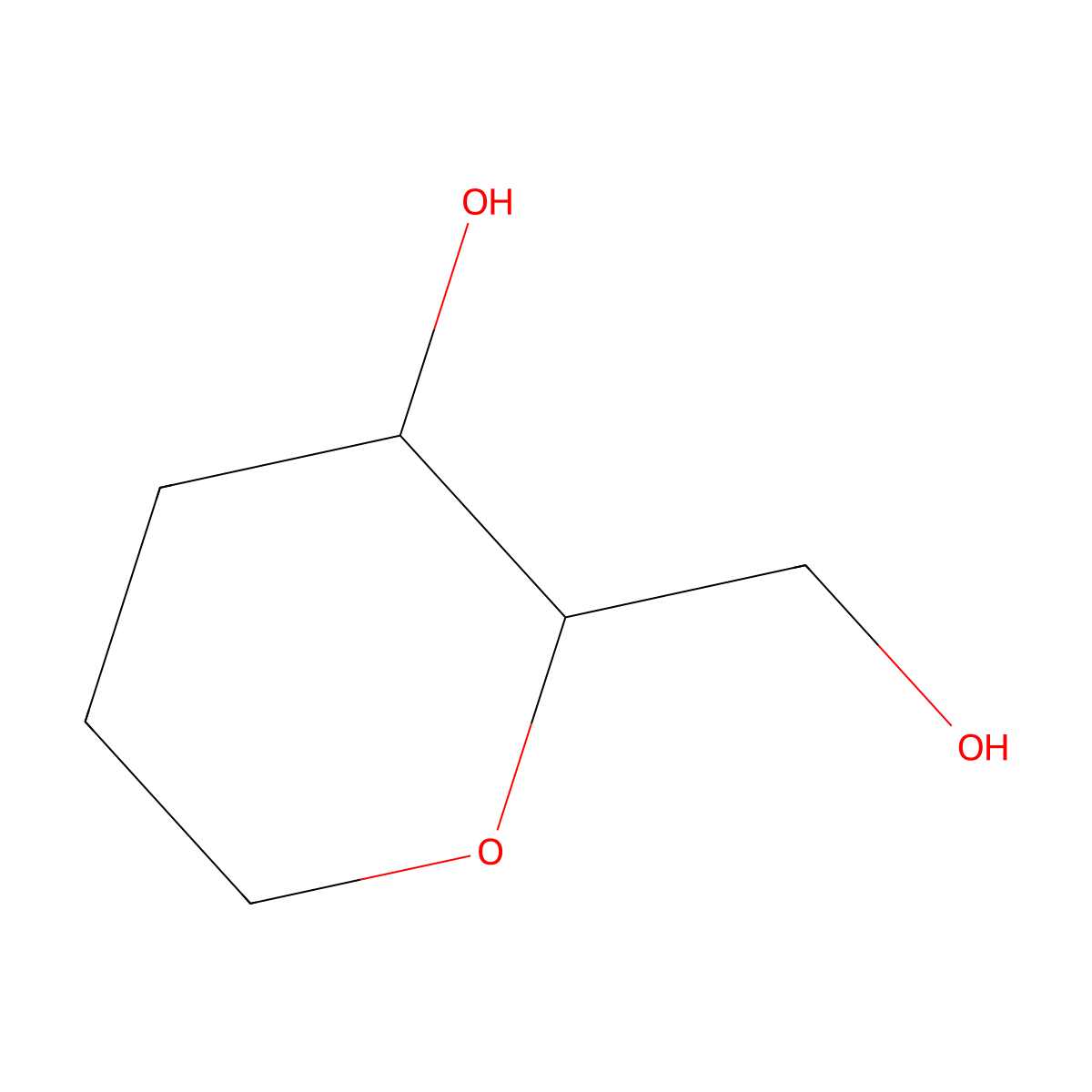 (2R,3S)-2-(Hydroxymethyl)tetrahydro-2H-pyran-3-ol molecular structure, CAS 51450-45-4