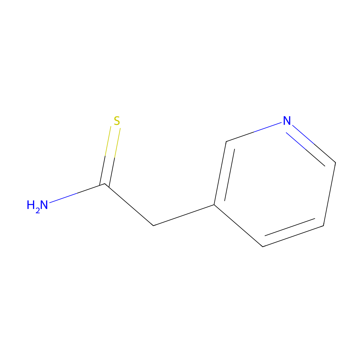 3-Pyridineethanethioamide molecular structure, CAS 51451-44-6