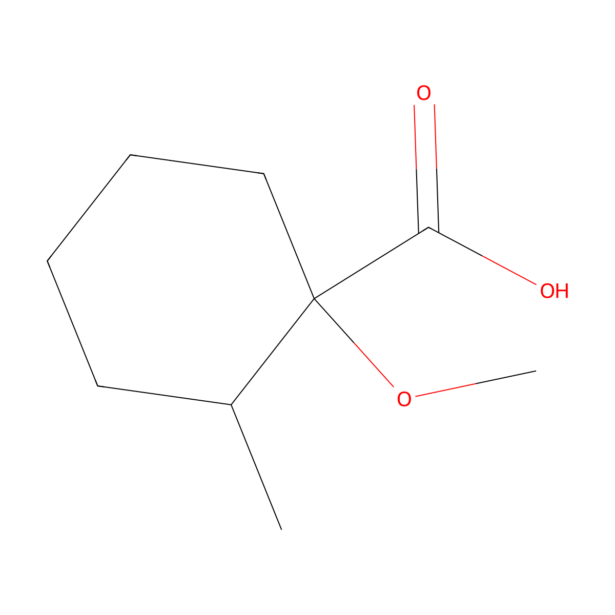 1-Methoxy-2-methylcyclohexane-1-carboxylic acid molecular structure, CAS 51452-78-9