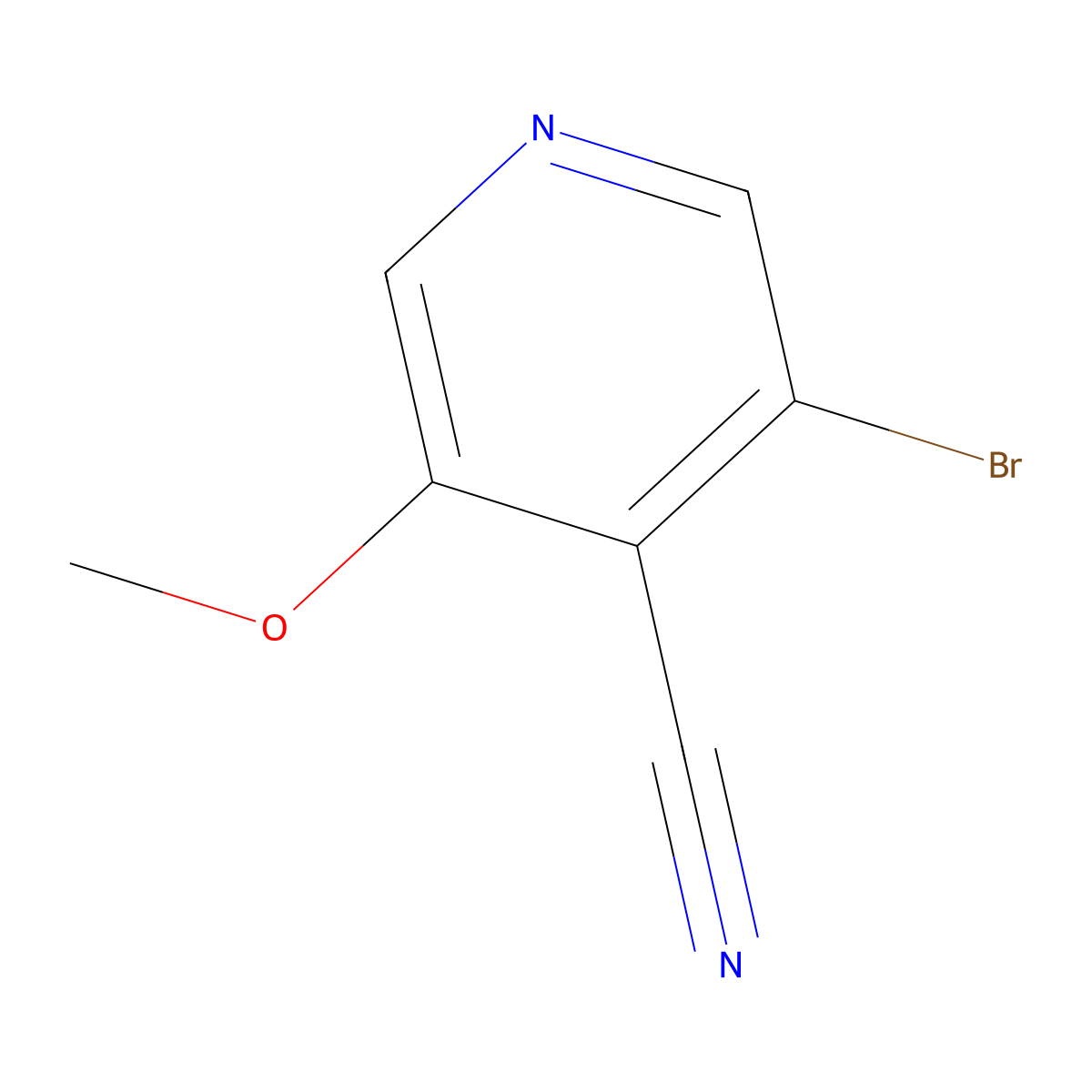 4-Pyridinecarbonitrile, 3-bromo-5-methoxy- molecular structure, CAS 51454-49-0