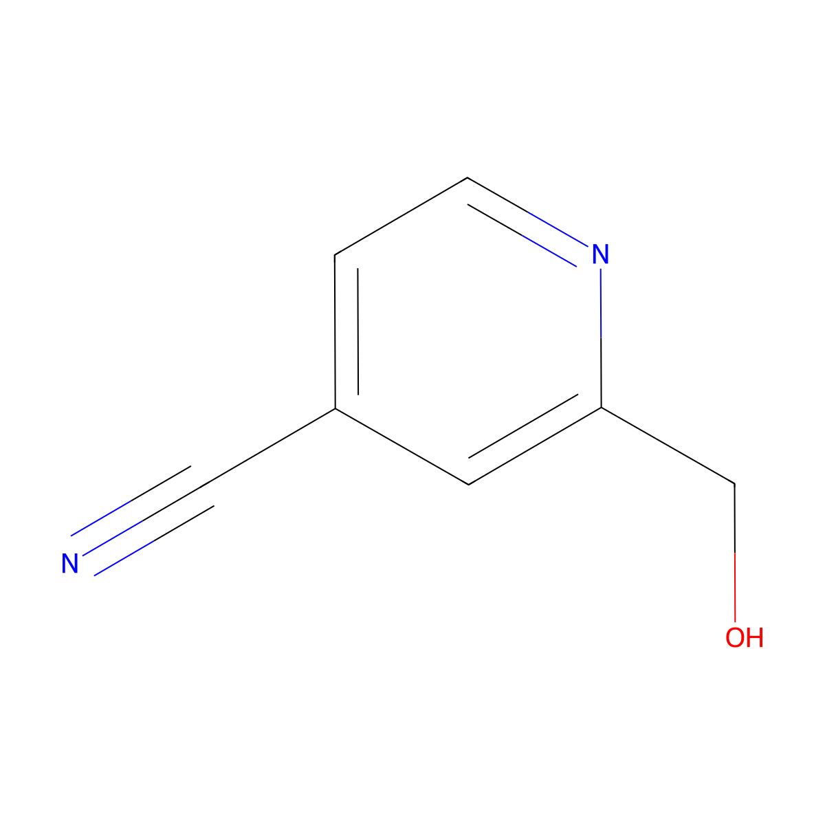 2-(Hydroxymethyl)pyridine-4-carbonitrile molecular structure, CAS 51454-63-8