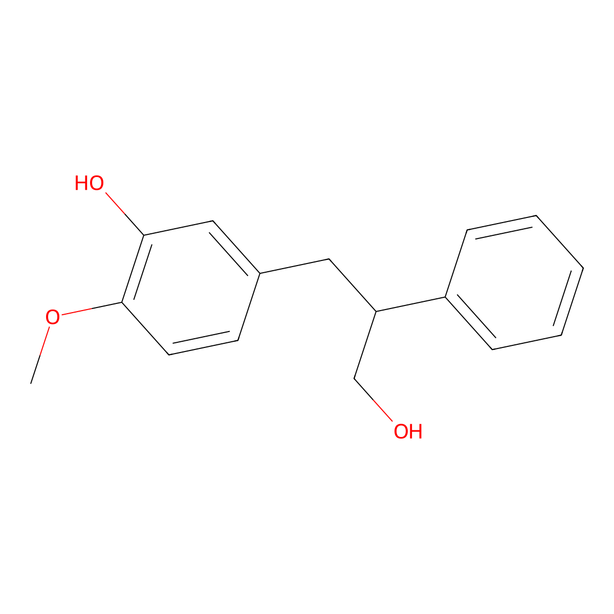 5-(3-Hydroxy-2-phenylpropyl)-2-methoxyphenol molecular structure, CAS 51458-20-9