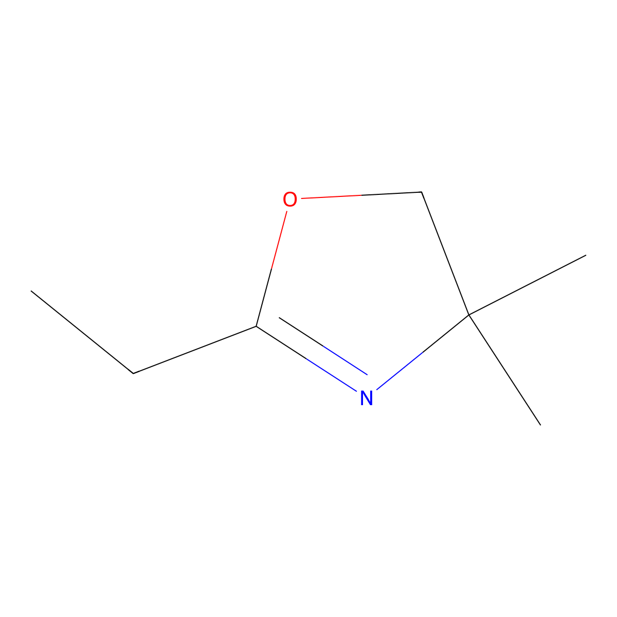 2-Ethyl-4,5-dihydro-4,4-dimethyloxazole molecular structure, CAS 5146-88-3
