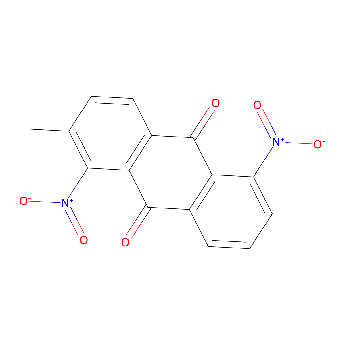 Anthraquinone, 1,5-dinitro-2-methyl- molecular structure, CAS 51461-16-6