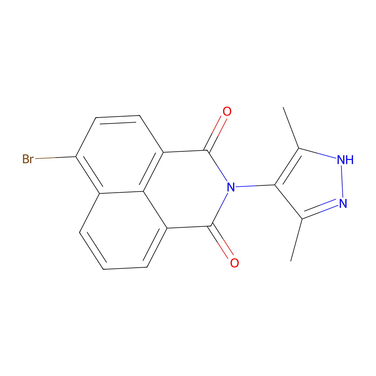 6-bromo-2-(3,5-dimethyl-1H-pyrazol-4-yl)-1H-benz[de]isoquinoline-1,3(2H)-dione molecular structure, CAS 51461-22-4