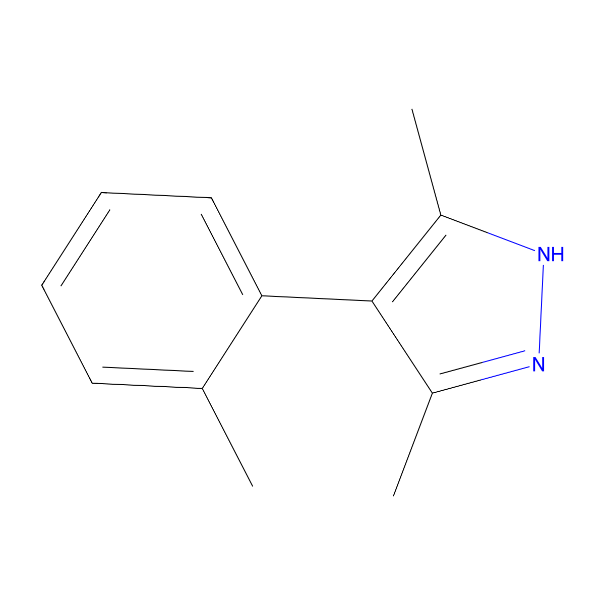 3,5-Dimethyl-4-(o-tolyl)-1H-pyrazole molecular structure, CAS 51463-80-0