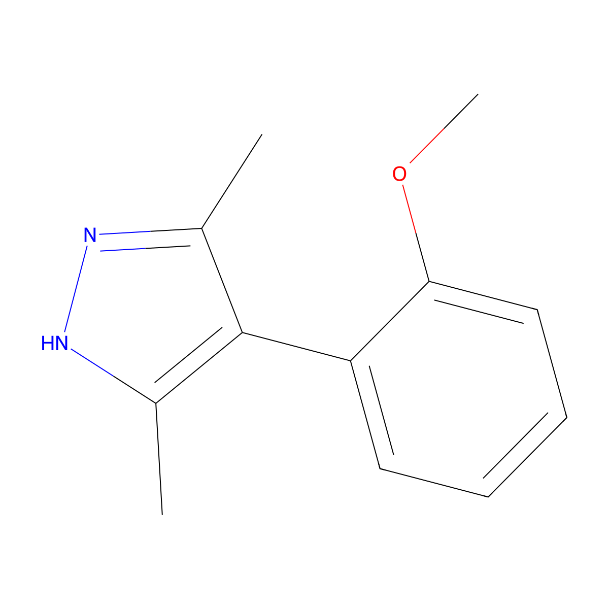 4-(2-Methoxyphenyl)-3,5-dimethyl-1H-pyrazole molecular structure, CAS 51463-83-3
