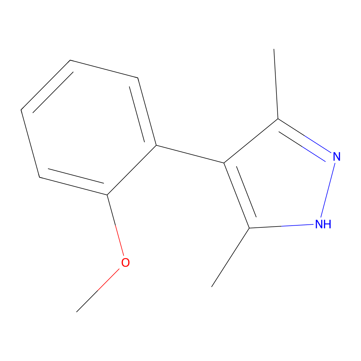 4-(2-Methoxyphenyl)-3,5-dimethyl-1H-pyrazole molecular structure, CAS 51463-83-3