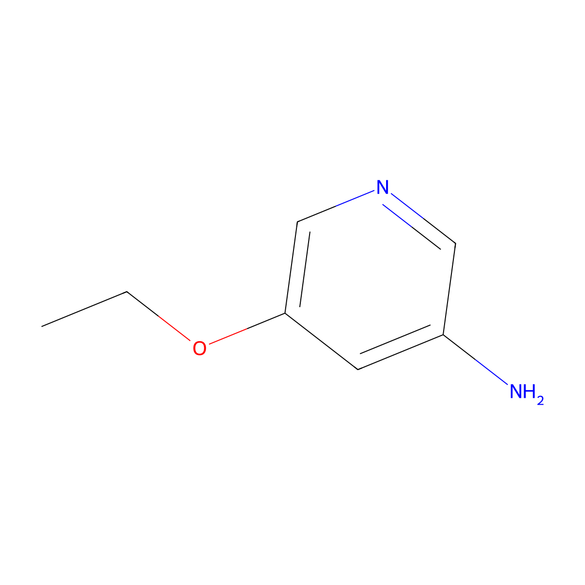 3-Amino-5-ethoxypyridine molecular structure, CAS 51468-00-9