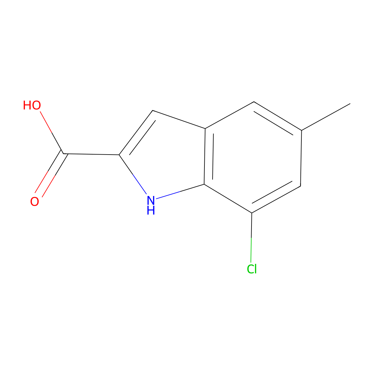 7-chloro-5-methyl-1H-indole-2-carboxylic Acid molecular structure, CAS 5147-24-0