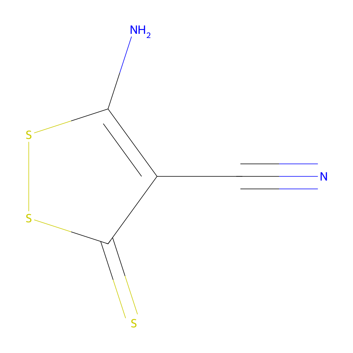 5-Amino-3-sulfanylidene-3H-1,2-dithiole-4-carbonitrile molecular structure, CAS 5147-74-0