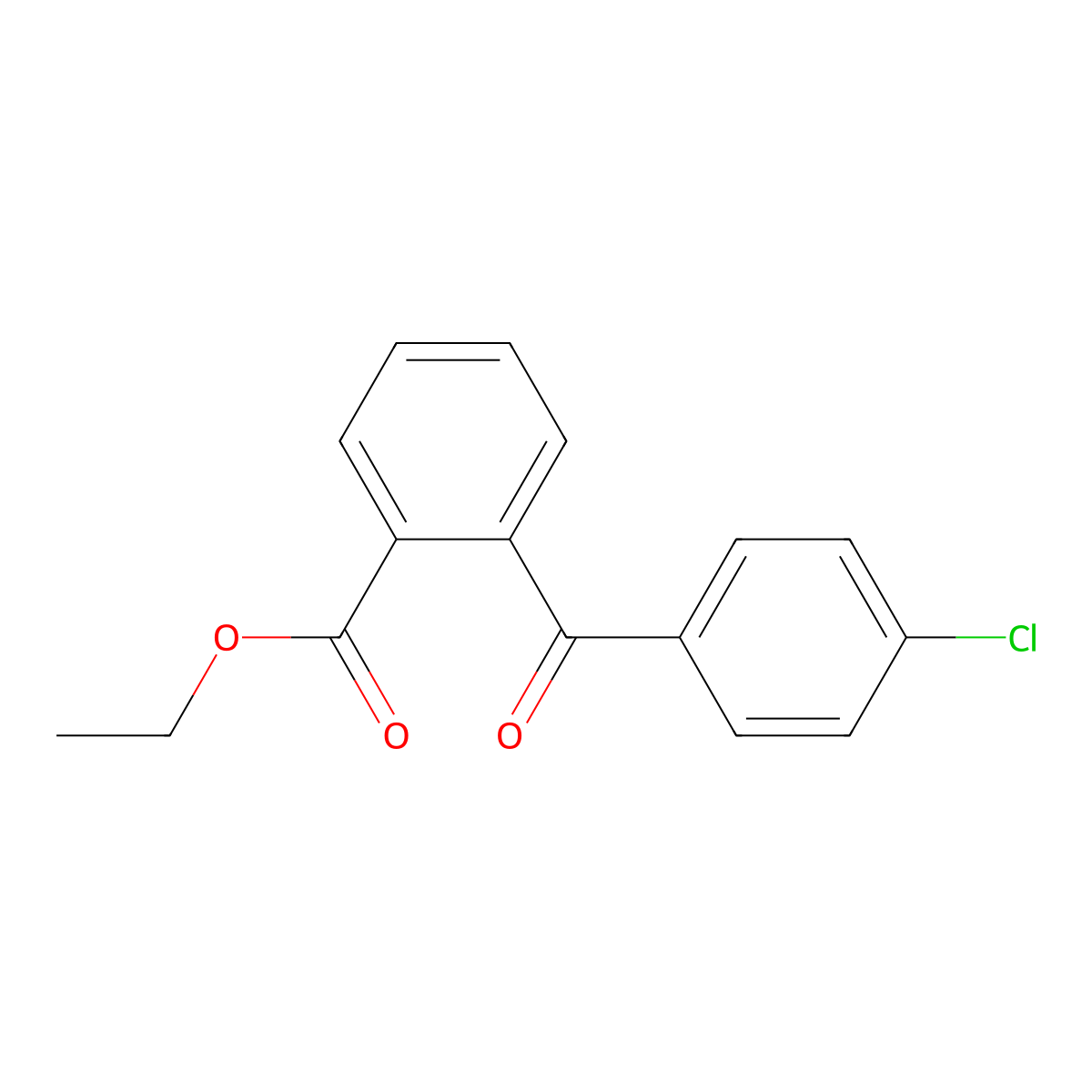 Ethyl 2-(4-chlorobenzoyl)benzoate molecular structure, CAS 51476-10-9