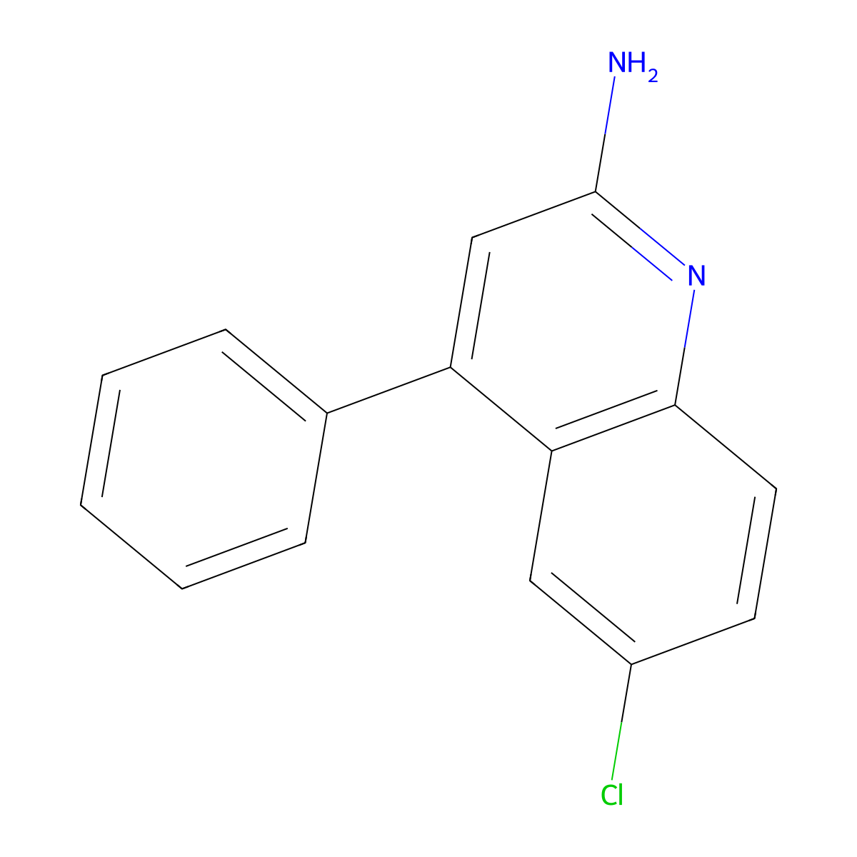 6-Chloro-4-phenylquinolin-2-amine molecular structure, CAS 51478-40-1