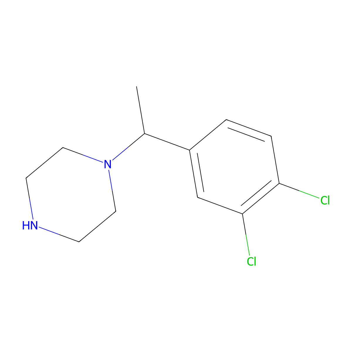 1-[1-(3,4-Dichloro-phenyl)-ethyl]-piperazine molecular structure, CAS 514787-47-4