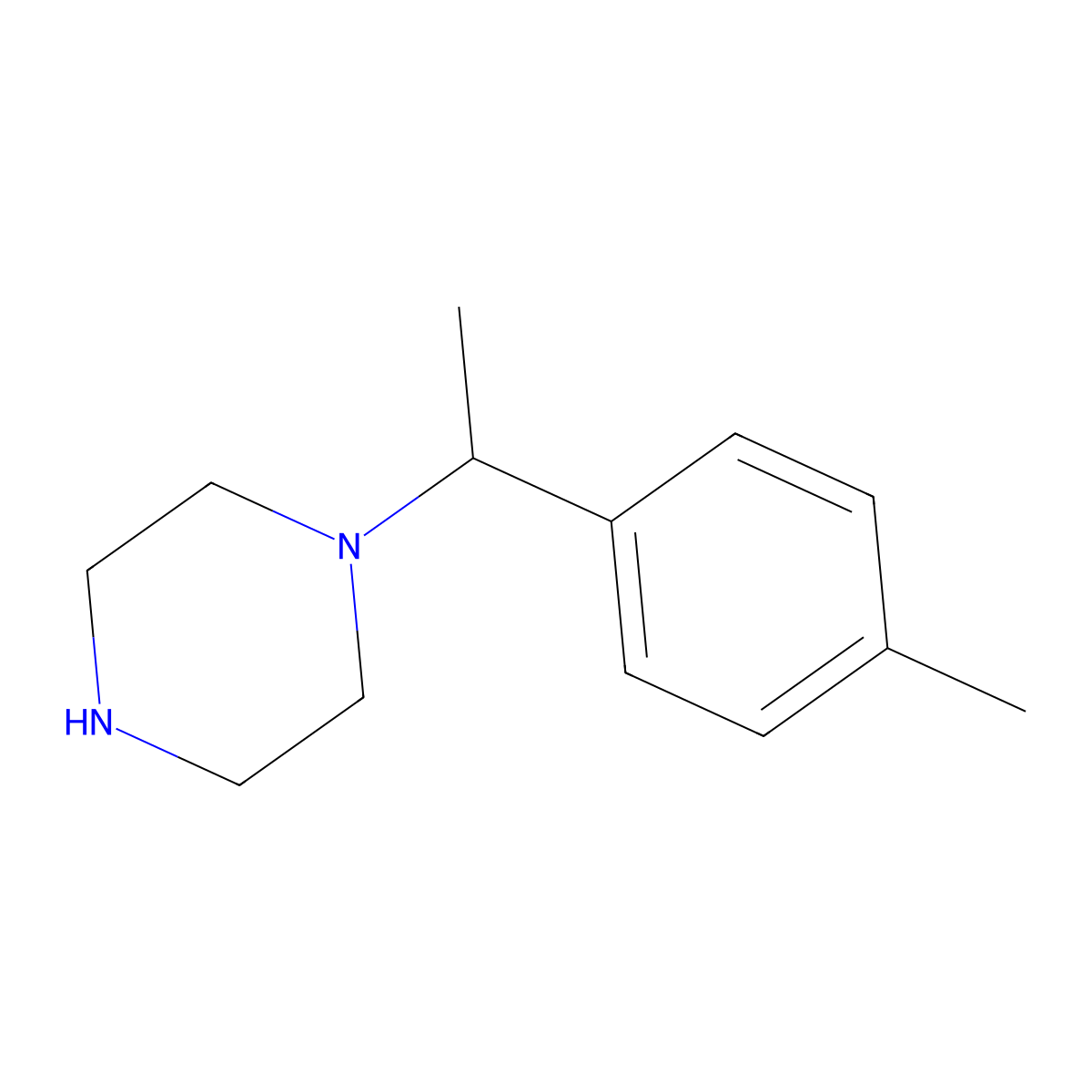 1-(1-p-Tolyl-ethyl)-piperazine molecular structure, CAS 514789-74-3